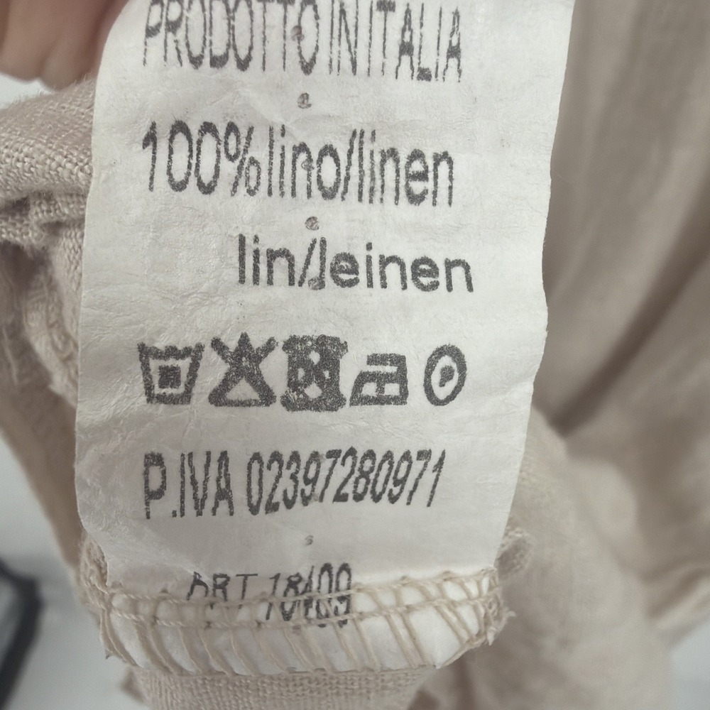Gigi Moda Linen Rosalia Lagenlook Natural Midi Dress Pockets Sleeveless XS S - Picture 6 of 6
